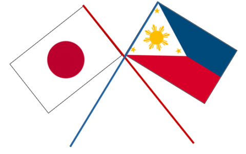 national flag of Japan and the Philippines
